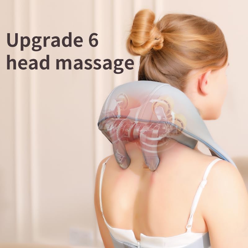 Massagegerät für Nacken- und Schulterschmerzen, Nackenmassagegerät, Tiefengewebe 3D-Knetmassage-Kissen, Nackenmassagegerät mit Wärmefunktion, geeignet für Schultern, Beine und Körper, Muskel-Schmerzlinderung, Geschenk für Männer und Frauen
