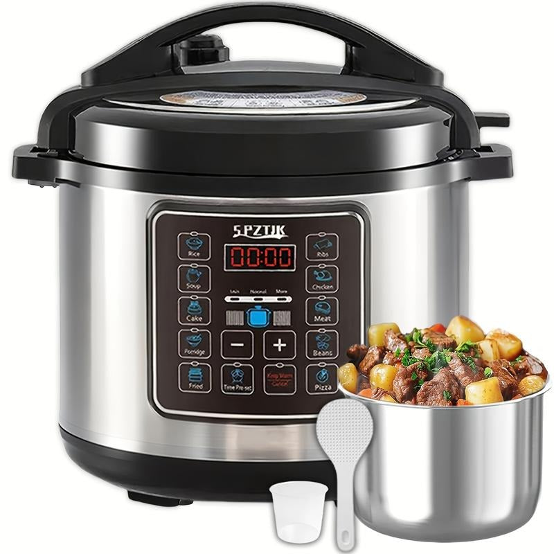 Elektrischer Schnellkochtopf, 6L, Digital, 9-in-1 Programme, Edelstahl, Schnell & Energiesparend, Für Gesundes Kochen, Leicht zu Reinigen, Ideal für Familien