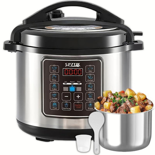 Elektrischer Schnellkochtopf, 6L, Digital, 9-in-1 Programme, Edelstahl, Schnell & Energiesparend, Für Gesundes Kochen, Leicht zu Reinigen, Ideal für Familien
