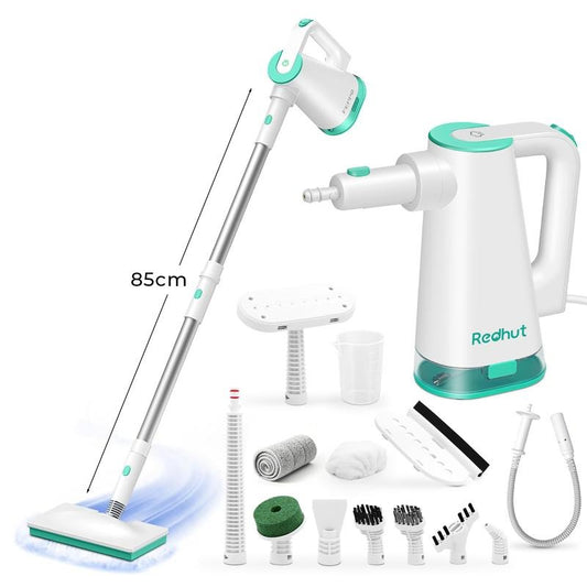 Redhut Hand-Dampfmopp 13 in 1 mit abnehmbarem 375 ml Wassertank, 15 Sek. Schnellaufheizung, 230°F Dampf, 3 m Kabel – ideal für Holz, Fliesen, Teppiche, Fugen, Glas, Küche, Bad & Sofas