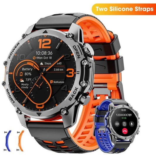 1,52'' HD-Runde Smartwatch für Herren – Anrufe & Musiksteuerung – Mehrere Sportmodi – IP68 Wasserdicht – Lange Akkulaufzeit – Fitnessuhr für Android und iPhone