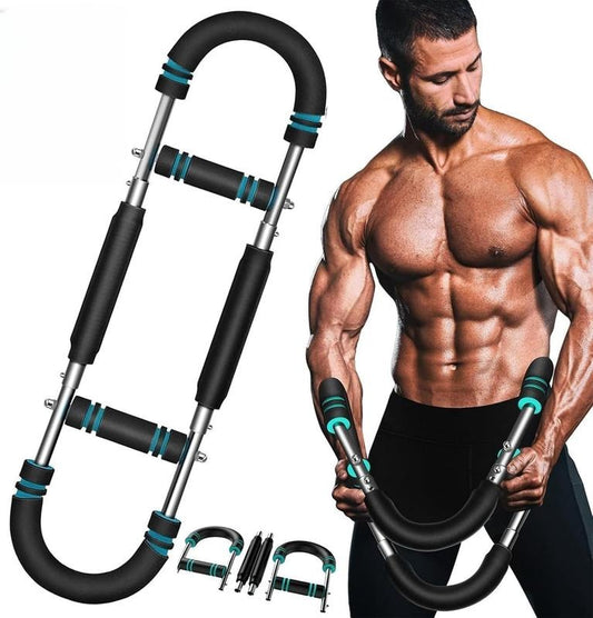 Twister Arm Trainer, 60–90 lb einstellbare Power Twister Bar, Brust-, Schulter- und Arm-Workout-Equipment, tragbarer Unterarm-Stärker, abnehmbare Oberkörper-Fitnessmaschine für Fitnessstudio und Zuhause