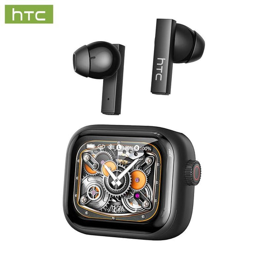 hTC NE40 Kabellose Kopfhörer Bluetooth 6.0 mit LED-Anzeige, Hochfrequenz, IPX5 Wasserdicht, TWS-Earbuds für Gaming, Büro, Sport, Musik & Telefonate, In-Ear-Kopfhörer mit integriertem Mikrofon