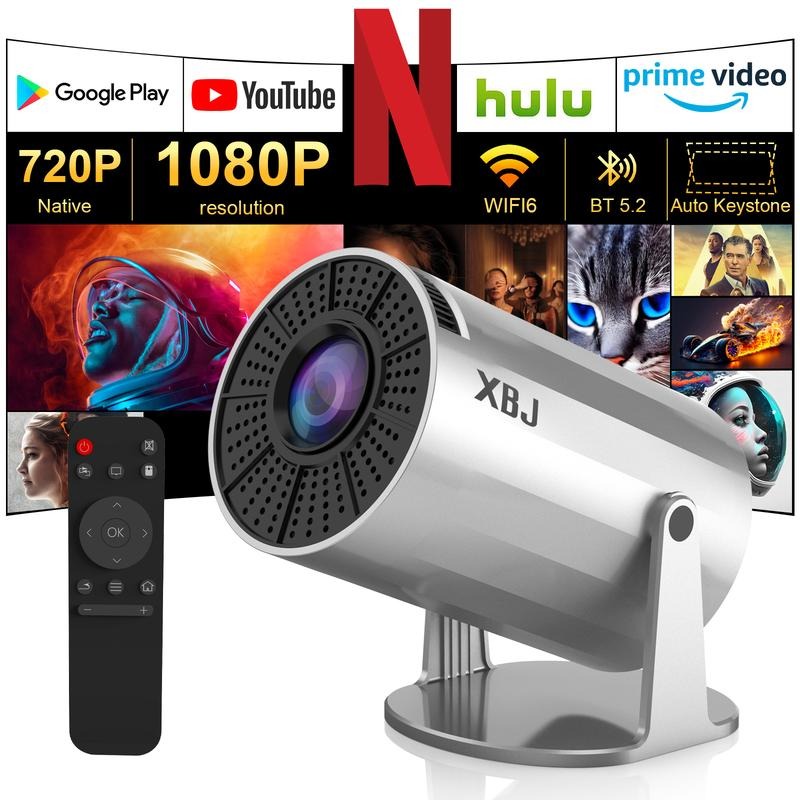 Tragbarer Projek toroutdoor-projektor 2,4/5 GWiFi Smart-Projektor 180° 4K 1080 HD LED 200 Zoll Bildschirm Eingebauter Lautsprecher Heimvideoprojektor projektor für schlafzimmer