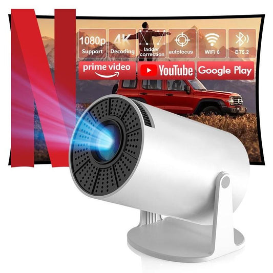 Tragbarer Projek toroutdoor-projektor 2,4/5 GWiFi Smart-Projektor 180° 4K 1080 HD LED 200 Zoll Bildschirm Eingebauter Lautsprecher Heimvideoprojektor projektor für schlafzimmer