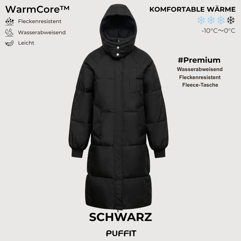 Klassischer langer Kapuzenmantel für Damen, gesteppte Oberbekleidung, große Tasche, wasserabweisend, warm, Basic, lange Ärmel, Winter