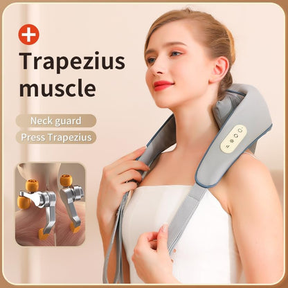 Massagegerät für Nacken- und Schulterschmerzen, Nackenmassagegerät, Tiefengewebe 3D-Knetmassage-Kissen, Nackenmassagegerät mit Wärmefunktion, geeignet für Schultern, Beine und Körper, Muskel-Schmerzlinderung, Geschenk für Männer und Frauen