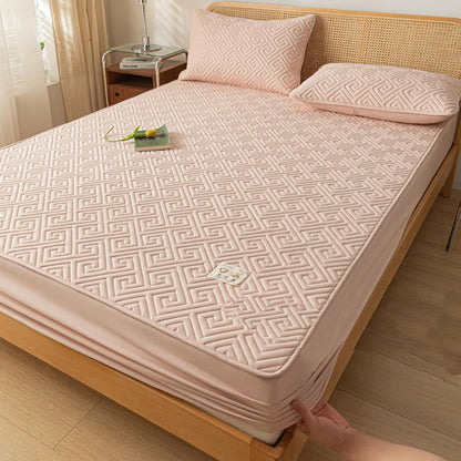 Wasserdichter Matratzenschoner in Queen-Size, atmungsaktive Kühlmatratzenauflage, geräuschlose Topper-Abdeckung, weiche und atmungsaktive Auflage für Zuhause, Schlafzimmer oder Hotel, Pink A 47,24 x 74,8