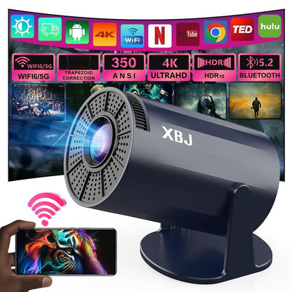 Tragbarer Projek toroutdoor-projektor 2,4/5 GWiFi Smart-Projektor 180° 4K 1080 HD LED 200 Zoll Bildschirm Eingebauter Lautsprecher Heimvideoprojektor projektor für schlafzimmer